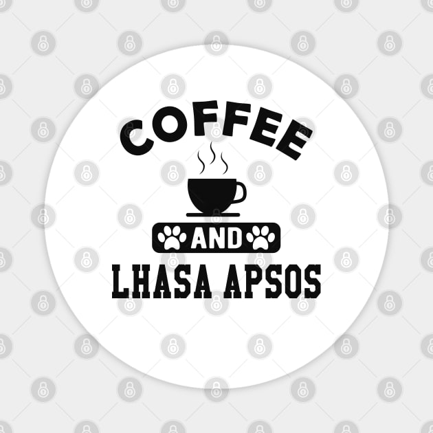 Lhasa Apso Dog - Coffee and Lhasa Apsos Magnet by KC Happy Shop
